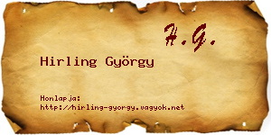 Hirling György névjegykártya