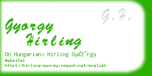 gyorgy hirling business card